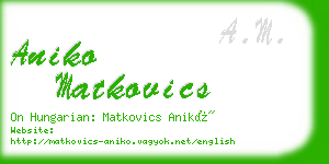 aniko matkovics business card